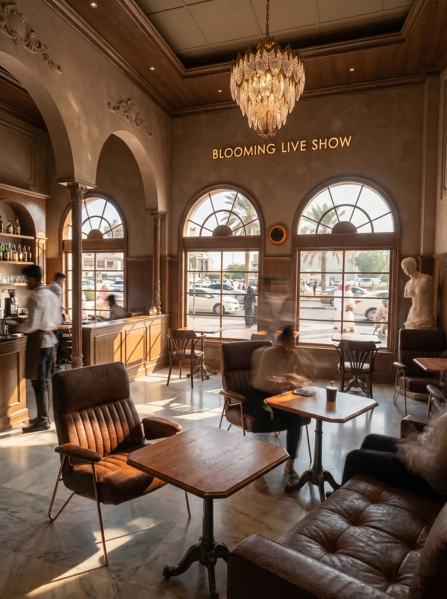Retro light luxury compound coffee space project image